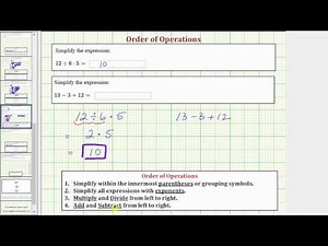 Ex: Evaluate an Expressions Using Order of Operations: a/b*c , a-b+c (integers)