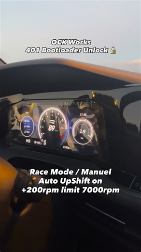 OCK Works on Instagram: "OCK Works kilitli olan dq381.2 şanzıman 401 Unlock 🔓 rpm limits ve mode göre rpm. Kavrama basıncı, Tork limitleri dışında çift kalemdeli launch 🚀 ve daha bir çok özellik dışında stock shift limit üstüne +200rpm! Her hızlı aracın arkasında mutlaka OCK Works & APR vardır! #tuning #vagtuning #golf8r #dsg"