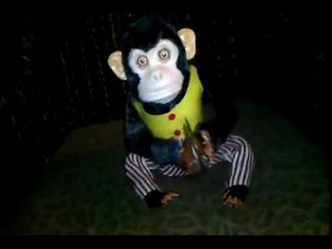 Creepy antique monkey toy with cymbals