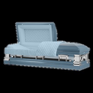 Titan Era Series | Light Blue STAINLESS Steel Casket