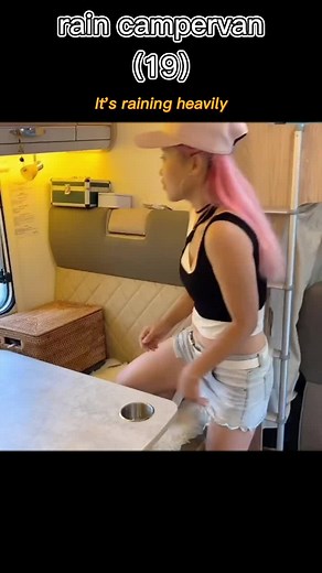 My camping life🚍 #intherain #camping #campinglife #yumecamp #campervan #cartravels #asmr #foryou