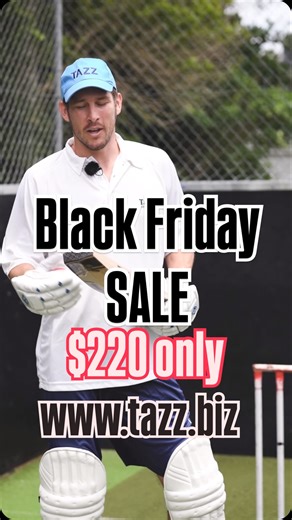 Tazz Technique Bat ~ Selected English Willow (Nourished in England). Tazz Cricket innovation ~ picks up same as your normal cricket bat (has the same power as well) 9cm wide. Black Friday Sale $220 only. Shop Online #tazzcricket #teamtazz #tazzcricketbat #techniquebat #middlingcricketbat #cricketsale #cricketshoponline | Tazz Cricket