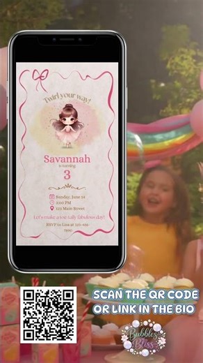 Pink Ballerina Birthday Invitation | Girl Ballet Party Invite | Printable Invitation