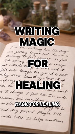 Here are two simple spells using writing magic for healing. Not to force release — but to give pain a place to land. — #writingmagic #journalmagic #WitchTok #HealingMagic #modernwitch
