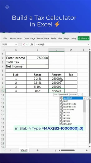 Stop Guessing Tax — Build This Excel Calculator 💻 #excel #spreadsheetmagic #productivity