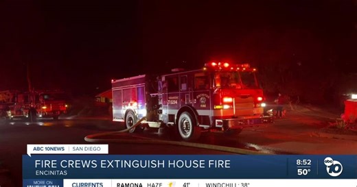 Encinitas firefighters extinguish residential fire overnight
