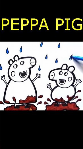 Dibuja y Colorea a Peppa Pig 🐷​​​ Dibujos para niños mUD SHORT