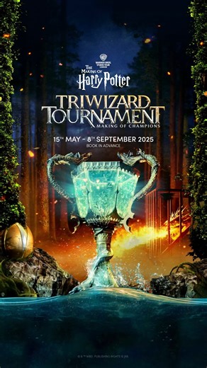 It is our very great pleasure to inform you that a brand-new Triwizard Tournament feature will be taking place at the Studio Tour this year ✨ Book now: wbstl.co/triwizard-tournament Discover how filmmakers brought the wizarding competition to life on-screen between 15th May - 8th September 2025. Delegations from Durmstrang and Beauxbatons are on their way and a dangerous looking shipment has arrived from Romania... 🐉 [Visual description: A video showing the Triwizard Cup glowing in the foregrou