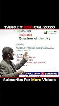 QUESTION OF THE DAY - 11 #ssc #srikantsir #srikantsirenglish