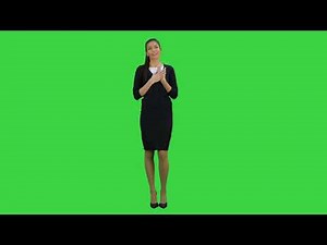 Green Screen | Chroma Key | smiling young woman in formal wear talking and gesturing | 4K | HD