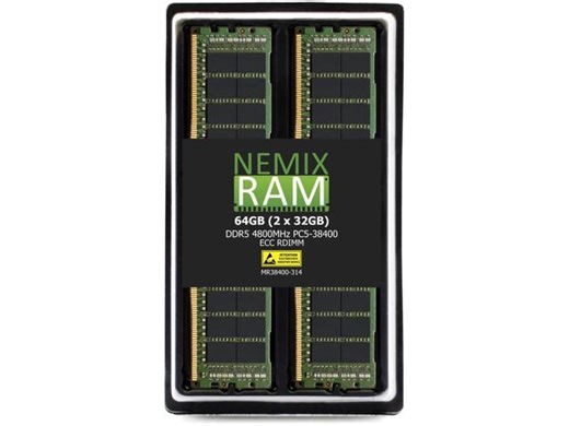 NEMIX RAM 64GB (2X32GB) DDR5 4800MHZ PC5-38400 1Rx4 1.1V CL40 288-PIN ECC RDIMM Registered Server Memory KIT Compatible with Cisco UCS C240 M7 Rack Server - Newegg.com
