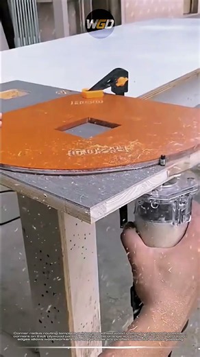 Woodworking routing guide tool: Corner radius jig for rapid board rounding