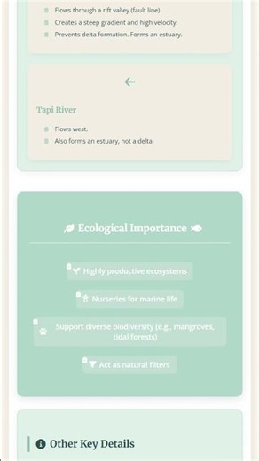 Estuaries and Deltas: Formation, characteristics, and ecological importance