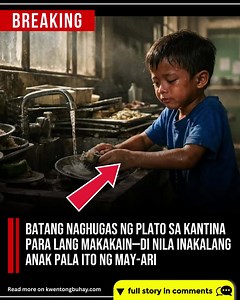 ‼️ EPISODE 1: ANG TUBIG NA KUMAKAIN SA KAMAY Sa likod ng lumang kantina ng paaralan, may maliit na lababo na kalawangin, palaging basa, palaging may amoy ng kanin na panis at sabaw na tumulo. Doon nakatayo si TOTOY—pitong taong gulang, nakasuot ng kupas na asul na t-shirt, nanginginig sa lamig ng tubig na dumadaloy mula sa gripo. Hindi siya estudyante na nakapila para sa meryenda. Nasa likod siya, nakayuko, nagkikiskis ng plato na puno ng tutong at mantika. Sa bawat kuskos, parang may iniipon si