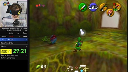 BLINDFOLDED SM64 - 16 Star for WR, 120 Routing, OOT Speedruns and MM Playthrough! | !agdq !amnesty