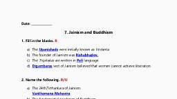 Work Book_VI_Hist_Jainism and Buddhism.pdf - History - Notes - Teachmint