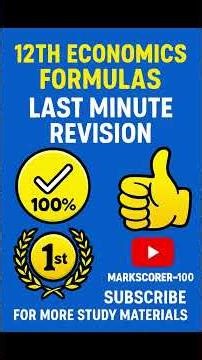 12th Economics Formulas Last Minute Revision #12th economics