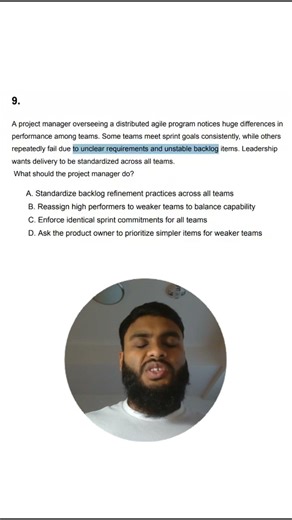 PMP Question: Backlog Refinement