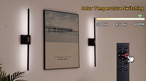 Battery Operated Gold Wall Sconces Set of 2, 30" Wireless Rechargeable LED Wall Lamps with Remote Control, 3 Color Stepless Dimming 360° Rotate Wall Decor Lighting for Living Room Hallway Bedroom