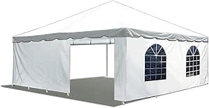 Party Tents Direct 20'x20' Weekender West Coast Tent Frame Party Tent with Sidewalls (White) - Tents for Parties, Weddings, Birthdays, Banquets, Fiestas, Workshop, Outdoor Event