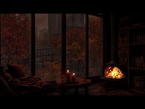 Relaxing Autumn Rain on Window - Fall Ambience with Rain in the Forest - Rain Sounds for Sleeping