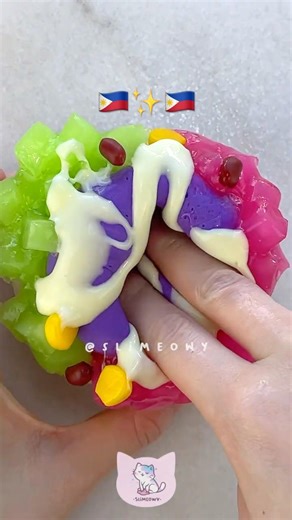 halo halo dessert slime asmr 💫 satisfying crunchy diy clay