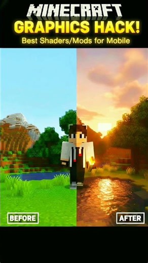 MINECRAFT GRAPHICS HACK! ☺️ Best Shaders/Mods for Mobile! #shorts