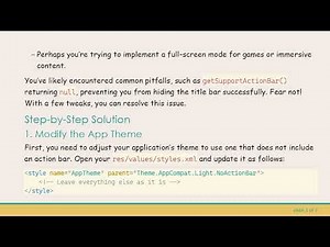 Hide or Show Title Bar in Android Activities and Fragments