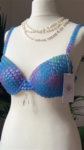 Beneath The Bay | ✨ Custom mermaid bra in dreamy ocean tones 🌊💜 Each scale hand-piped with love and finished with a crystal drop — made to shimmer like the... | Instagram