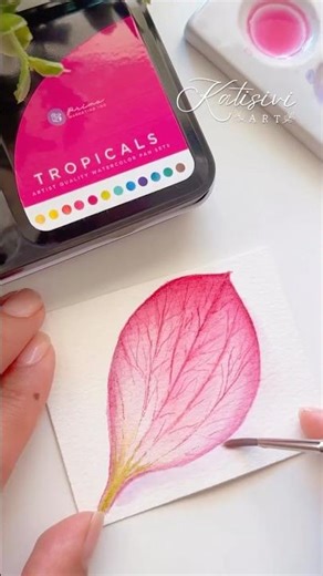 How to Paint a Realistic Watercolor Petal | Easy Floral Technique | Soft Blends & Fine Details #art
