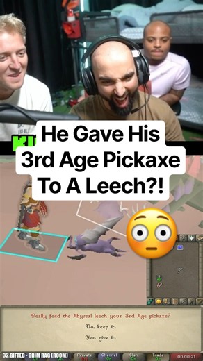 RUNESCAPE'S FIRST 3RD AGE PICKAXE LEECH?! #osrs #odablock #runescape
