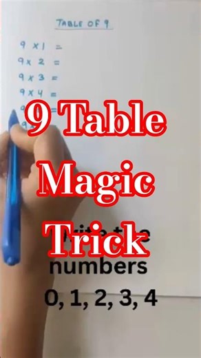 Magic Trick to Learn 9 Times Table Fast #maths #mathtricks