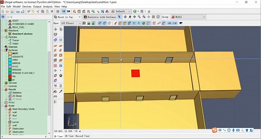 火灾模拟软件pyrosim中不同火源（t²火及不同时间火源燃烧释放功率占总功率的比例）的设置方式