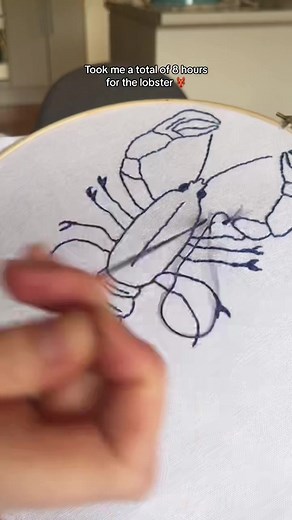 Can’t wait to style this tablecloth once I’ve finished this embroidered Tablecloth!! 🦞 The design will be based off my Projects Print Club prints!!! CUTE 🍋🍅 I wanted to test my embroidery skills again so thought it was perfect to create my own tablecloth for summer dinner parties i’ll be hosting! So excited to see this tablecloth come to life l for my dinner parties! I love a DIY project and this creative idea is perfect for dinner party girlies 🫶🏻 - - - #tiktokdiy #embroidery #dinnerpartyd