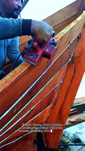 Power Hand Planer in Action | Fast Wood Surface Leveling & Smoothing Process