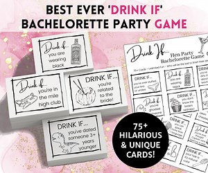 Hilarious Bachelorette Party Game Drink If Game | Printable Hen Party Game, Drinking Board Game, Bridal Party Game, Bridesmaid Party Game - Etsy