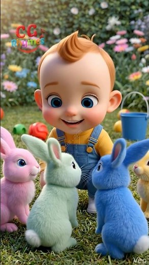 Bunny Hop Song 🐰 Kids Action Rhyme #Shorts #cute #baby #bunny #cartoon