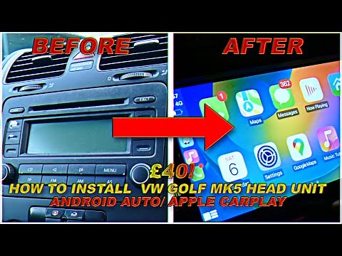 INSTALL £40 VW GOLF MK5 ANDROID/APPLE HEAD UNIT (PERFECT TRANSFORMATION)
