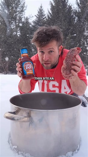 Steven Tomczyk on Instagram: "I marinated steak in open pit lol Recipe: -Get a delicious ribeye steak and cover it with olive oil, kosher salt, and black pepper. -Submerge it in open pit bbq sauce for at least 2 hours. -Grill it 250F indirect until hitting 125F internal. -Sear it over direct until it looks life changing. -Rest for 7 minutes. -Cut against the grain, sprinkle with more salt, and slam that thing!"