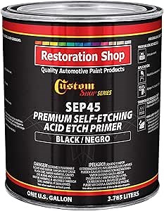 Amazon.com: Custom Shop Premium Black Self Etching Primer, 1 Gallon - Ready to Spray Paint, Excellent Adhesion to Bare Metal, Steel, Aluminum, Fiberglass - Use on Automotive Car Parts, OEM Industrial Coating : Automotive