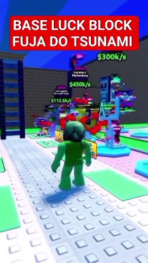 BASE DE LUCK BLOCK NO FUJA DO TSUNAMI BRAINROT #SHORTS