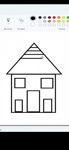 How to draw simple house in ms paint | paint in computer| art #drawing #art #easydrawing
