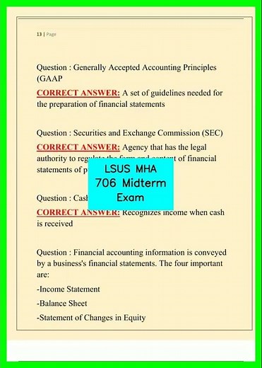 LSUS MHA 706 Midterm Exam video