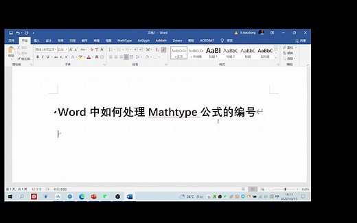 word中如何处理mathtype的编号