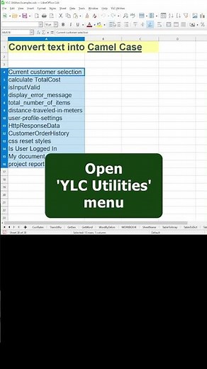 🐪 CAMEL CASE in LibreOffice Calc #shorts