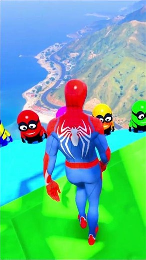 GTA 5 Epic Ragdolls RED SPIDERMAN VS RED MINION VS GREEN MINION (Euphoria Physics & Funny Fails) #6