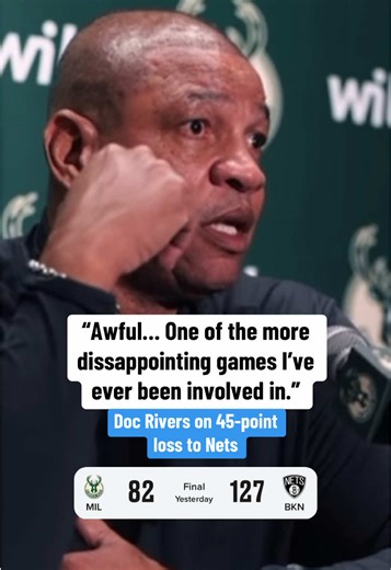 Doc speaks on losing by nearly 50 to the Brooklyn Nets. (via @Bucks) #nba #basketball #nbabasketball