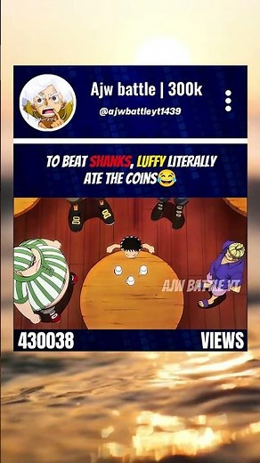 To beat Shanks, Luffy literally ate the coin😂 #onepiece #luffy #shanks