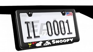 SNOOPY License Plate Frame Premium Black Metal USA MADE - Etsy