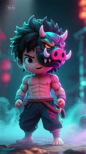 Demon slayer, Chibi , Tanjiro, Akaza ,Inosuke, #demonslayer #chibiart #chibianime #anime #otaku